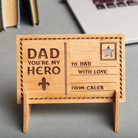Personalized Father’s Day Wood Postcards -