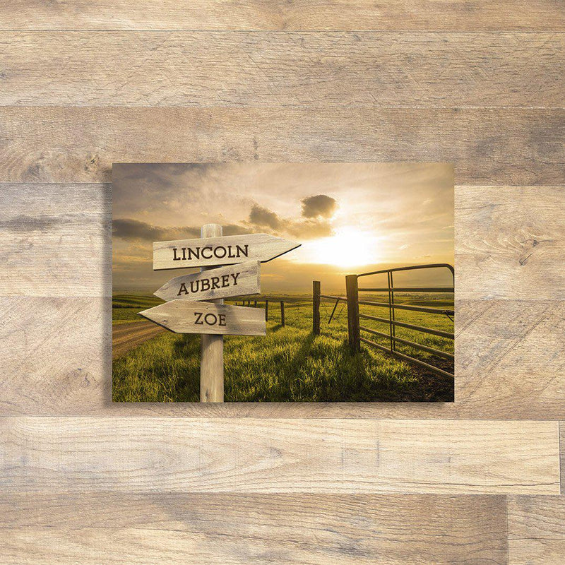 Personalized Farm Road Canvas Print with Family Names -  - JDS