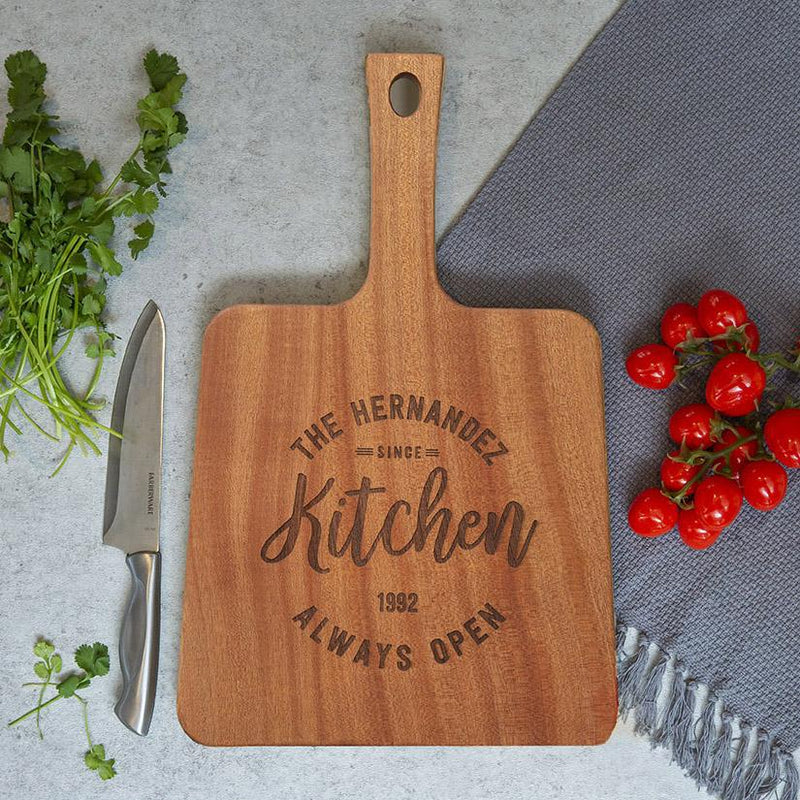 Personalized Mahogany Keystone Handled Cutting Boards -  - Qualtry