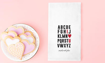 Personalized Valentine's Day Tea Towels -