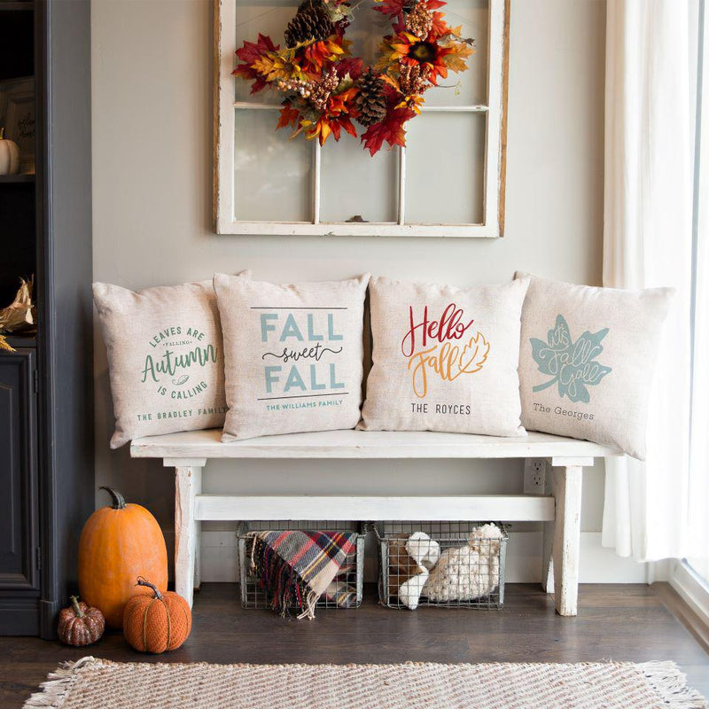 Personalized Fall Throw Pillow Covers -  - Qualtry