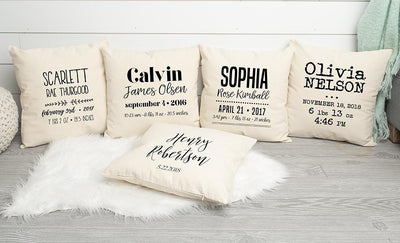 Personalized Welcome Baby Throw Pillow Covers -  - Qualtry