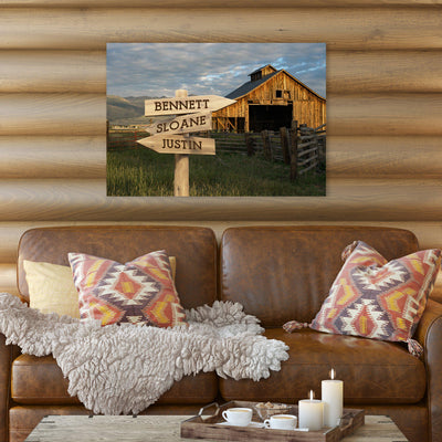 Personalized Barn Canvas Print with Family Names -  - JDS