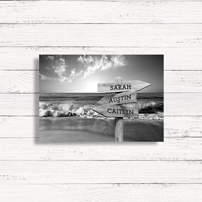 Personalized Beach Canvas Print with Family Names -  - JDS