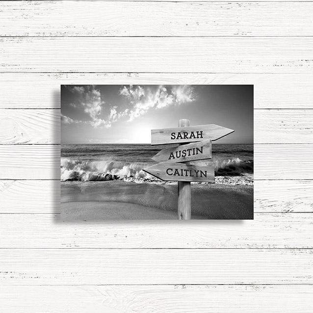 Personalized Beach Canvas Print with Family Names -  - JDS