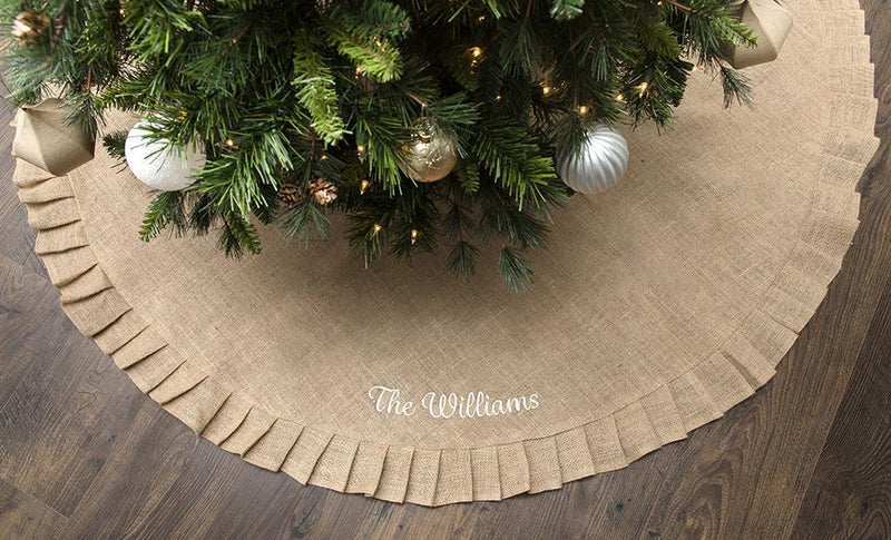 Personalized Burlap Christmas Tree Skirt -  - Completeful