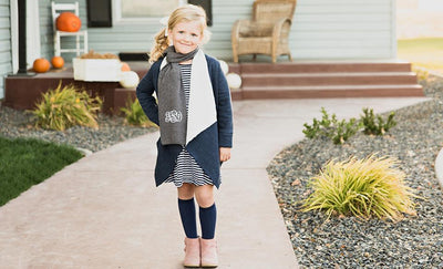 Personalized Kids' Knit Scarves - Grey - Qualtry