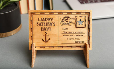 Father’s Day Personalized Wood Postcards -  - Qualtry