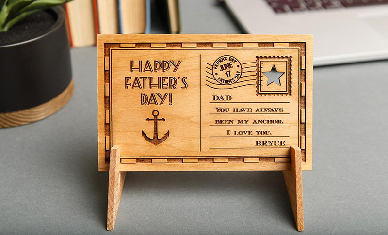 Father’s Day Personalized Wood Postcards -  - Qualtry