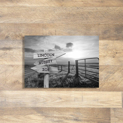 Personalized Farm Road Canvas Print with Family Names -  - JDS