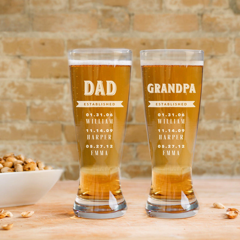 Personalized Grand Pilsner Glass for Dad -  - JDS
