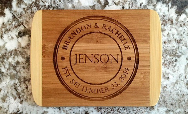 Personalized 6x8 Bamboo Cutting Board with Rounded Edge -  - Qualtry