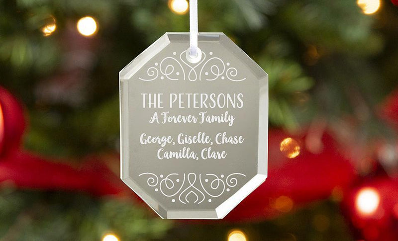 Personalized Octagon Shaped Mirror Ornaments -  - Qualtry