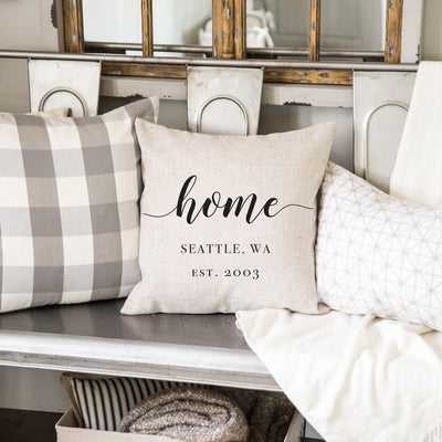 Personalized City Zip Code Throw Pillow Covers -