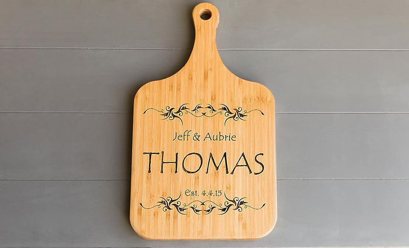 Personalized Handled Wood Serving Boards - XL -  - Qualtry