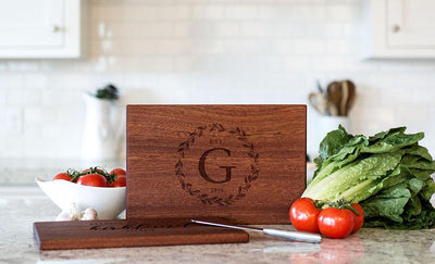 Personalized 10x15 Mahogany Cutting Board (Modern Collection) -  - Qualtry