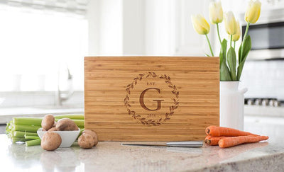 Personalized 11x17 Bamboo Cutting Board (Modern Collection) -