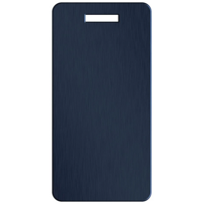 Personalized Aluminum Luggage Tags with Optional Leather Casing - Navy / Portrait
