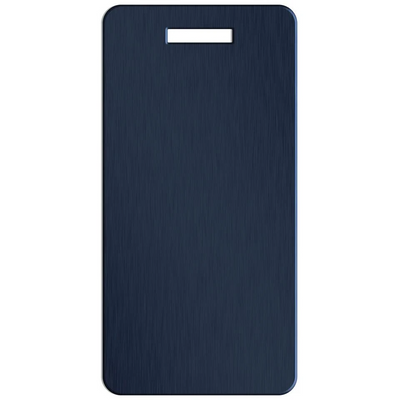 Personalized Aluminum Luggage Tags with Optional Leather Casing - Navy / Portrait - Qualtry