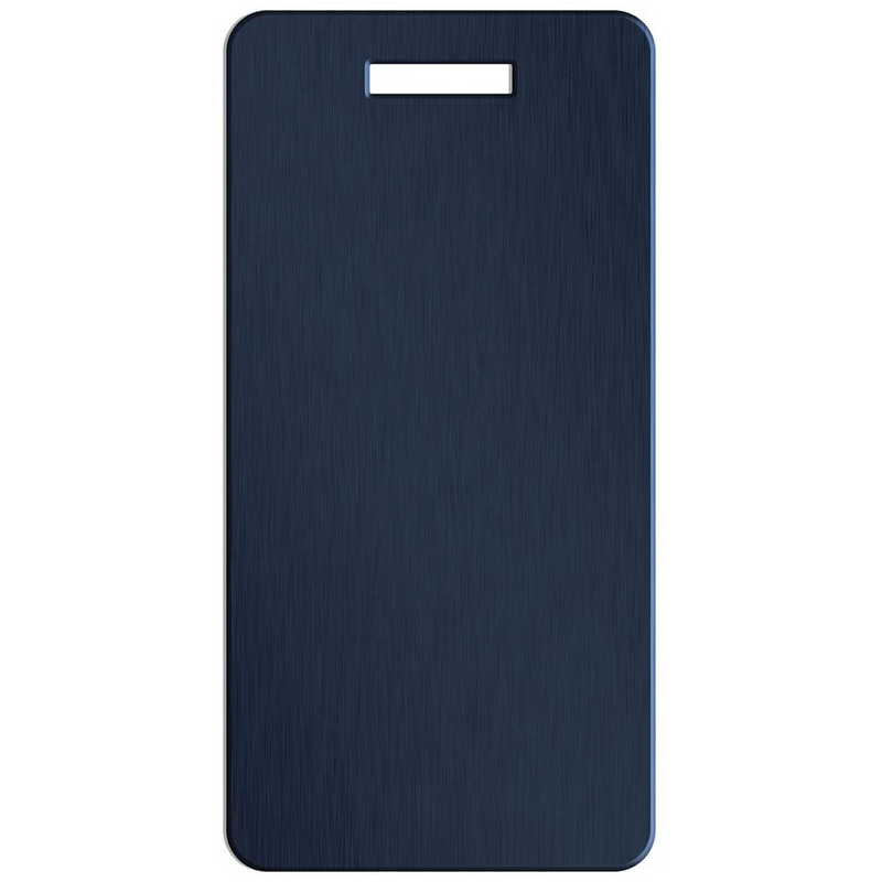 Personalized Aluminum Luggage Tags with Optional Leather Casing - Navy / Portrait