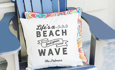 Personalized Summer Throw Pillow Covers -  - Qualtry