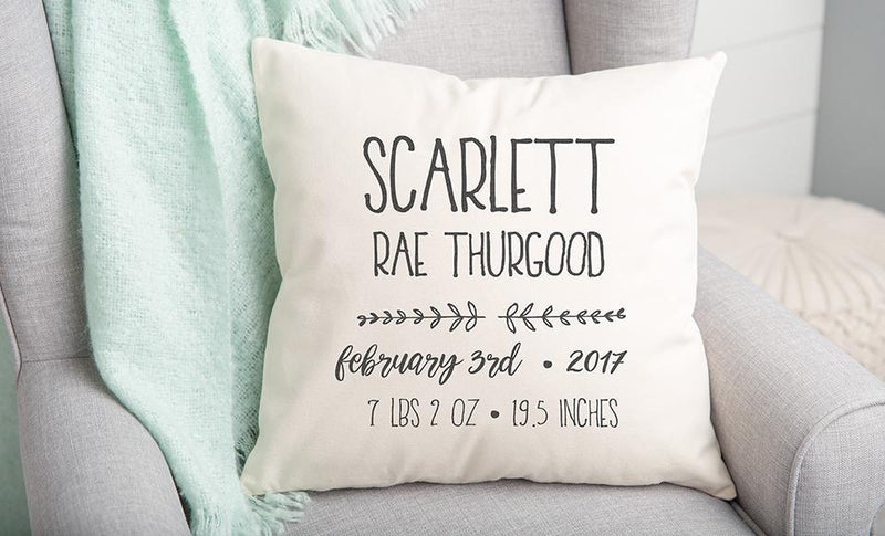Personalized Welcome Baby Throw Pillow Covers -  - Qualtry