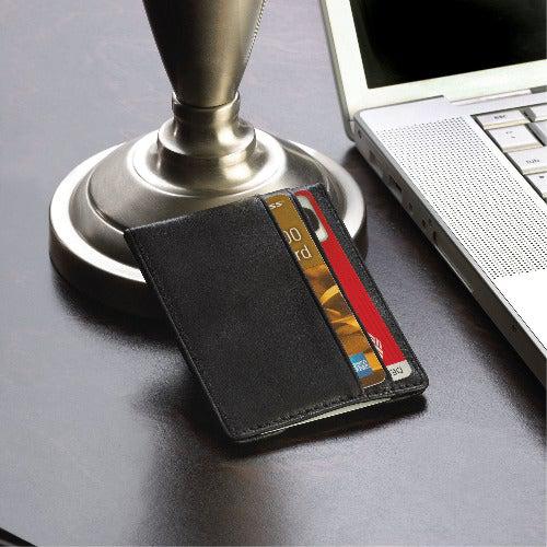 Monogrammed Black Leather Wallet and Money Clip -  - JDS