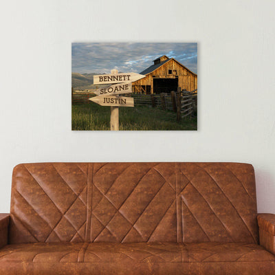 Personalized Barn Canvas Print with Family Names -  - JDS