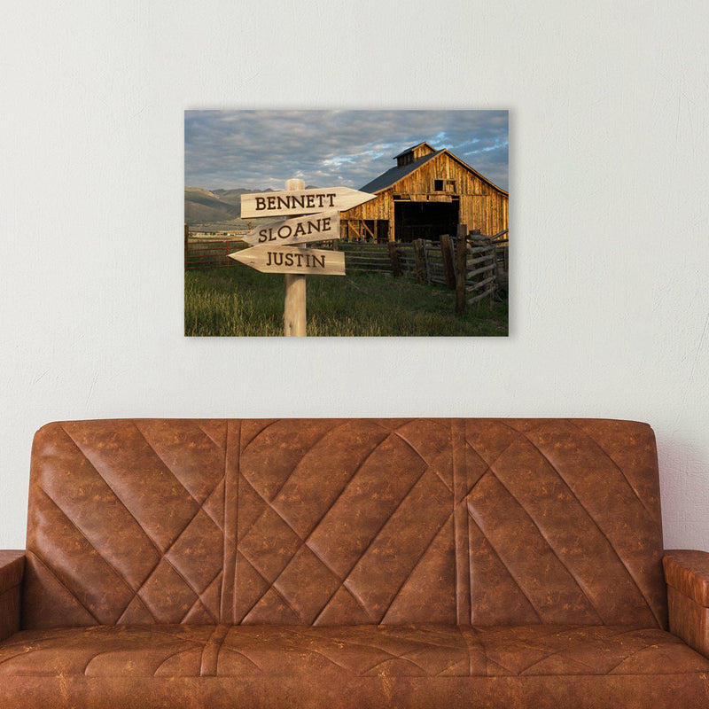 Personalized Barn Canvas Print with Family Names -  - JDS