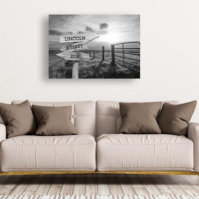 Personalized Farm Road Canvas Print with Family Names -  - JDS