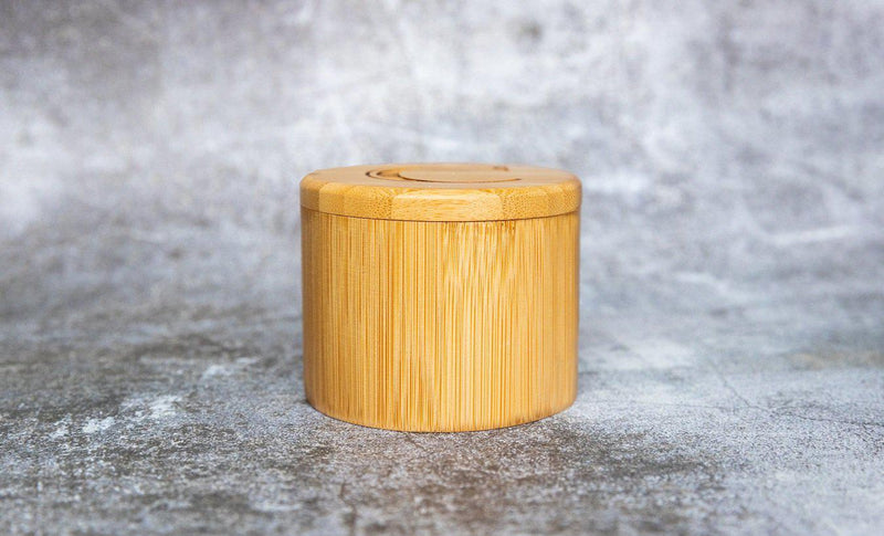 Personalized Bamboo Salt Box with Magnetic Swivel Lid -  - JDS