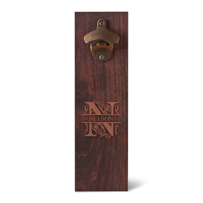 Personalized Wood Wall Mounted Bottle Opener -  - JDS
