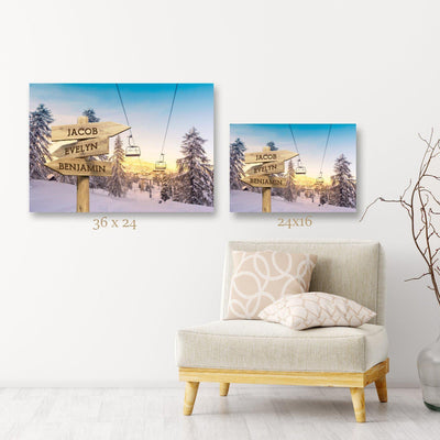 Personalized Ski Lift Canvas Print with Family Names -  - JDS