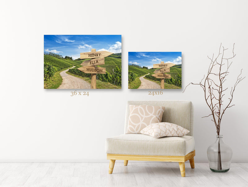 Personalized Vineyard Canvas Print with Family Names -  - JDS