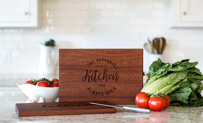 Personalized 10x15 Mahogany Cutting Board (Modern Collection) -  - Qualtry
