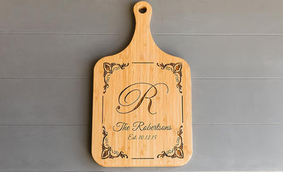Personalized Handled Wood Serving Boards - XL -  - Qualtry