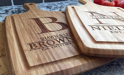 Personalized Large Handled Cutting board with Juice Grooves -  - Qualtry