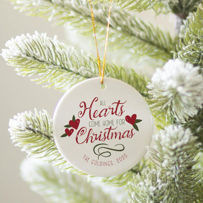 Personalized Round Ceramic Christmas Ornaments -  - Qualtry