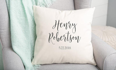 Personalized Welcome Baby Throw Pillow Covers -  - Qualtry