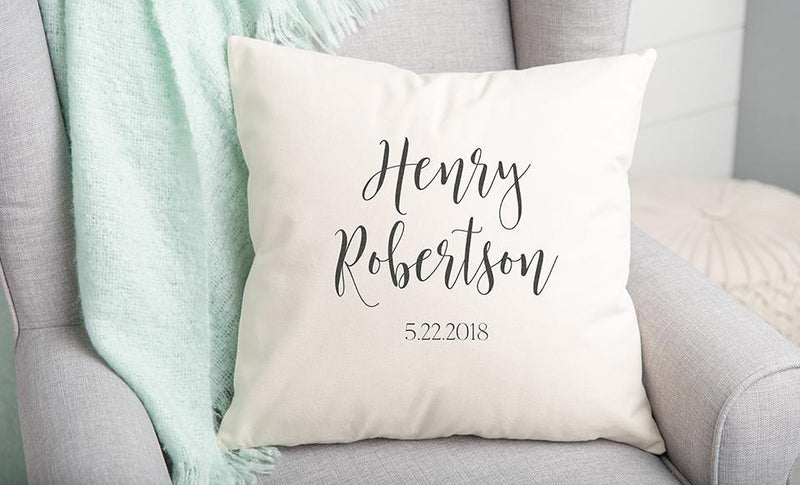 Personalized Welcome Baby Throw Pillow Covers -  - Qualtry