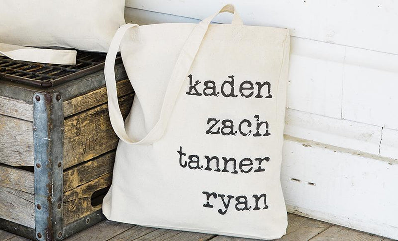 Personalized Family Names Tote Bags -  - Qualtry
