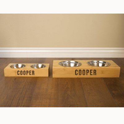Personalized Dog and Cat Feeding Stands with Bowls -  - Qualtry