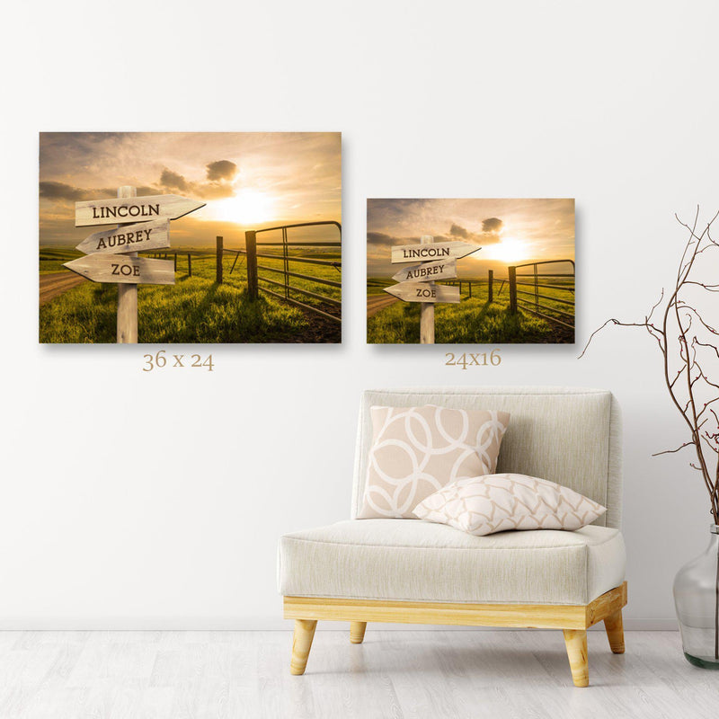 Personalized Farm Road Canvas Print with Family Names -  - JDS