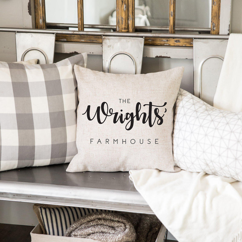 Personalized Throw Pillow Covers (Farmhouse) -
