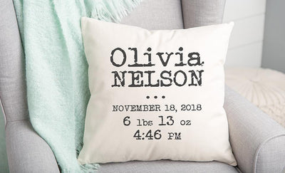 Personalized Welcome Baby Throw Pillow Covers -  - Qualtry