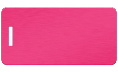 Personalized Aluminum Luggage Tags with Optional Leather Casing - Pink / Landscape