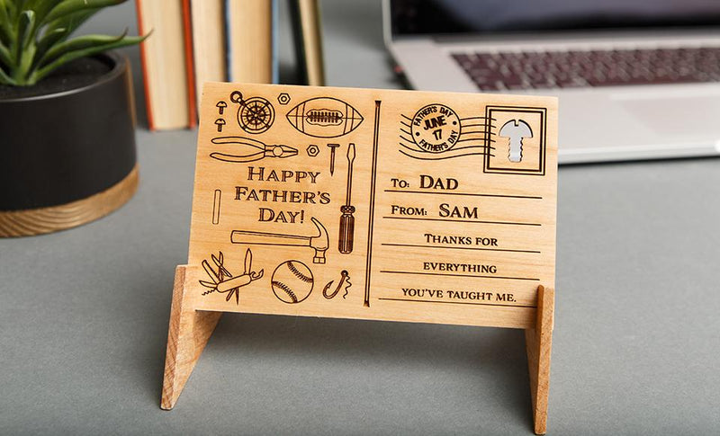 Father’s Day Personalized Wood Postcards -  - Qualtry