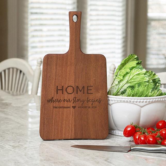 Personalized Mahogany Keystone Handled Cutting Boards -  - Qualtry