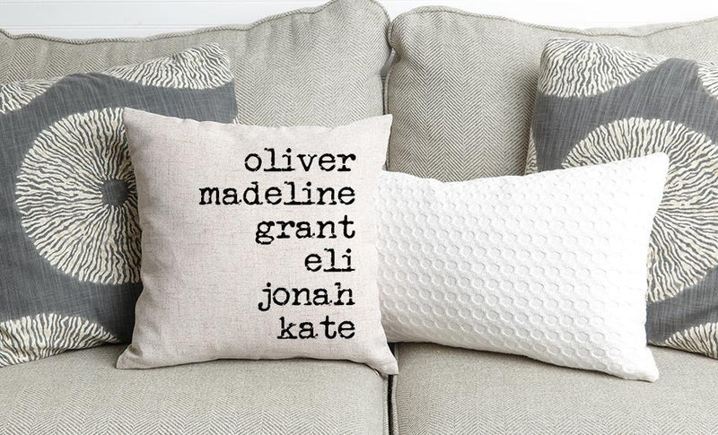 Family Names Personalized Throw Pillow Cover -  - JDS