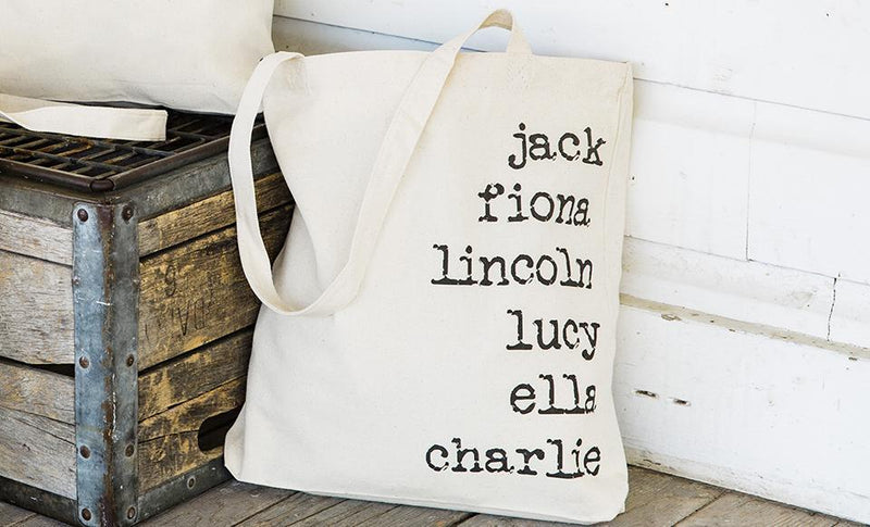 Personalized Family Names Tote Bags -  - Qualtry